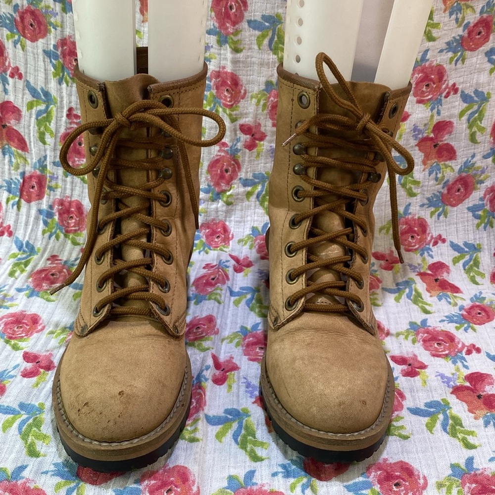 Sam & Libby Tan Combat Boots - Picture 2 of 9